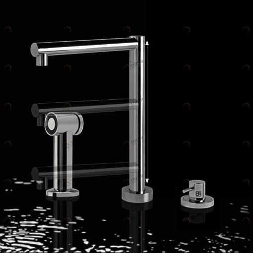 Смеситель на три отверстия 7LOST3T1 Geda Nextage Lost с подвижным поворотным изливом и душем