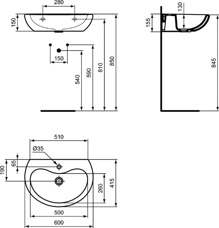 S266401 Раковина Ideal Standard CONTOUR - Вид №3