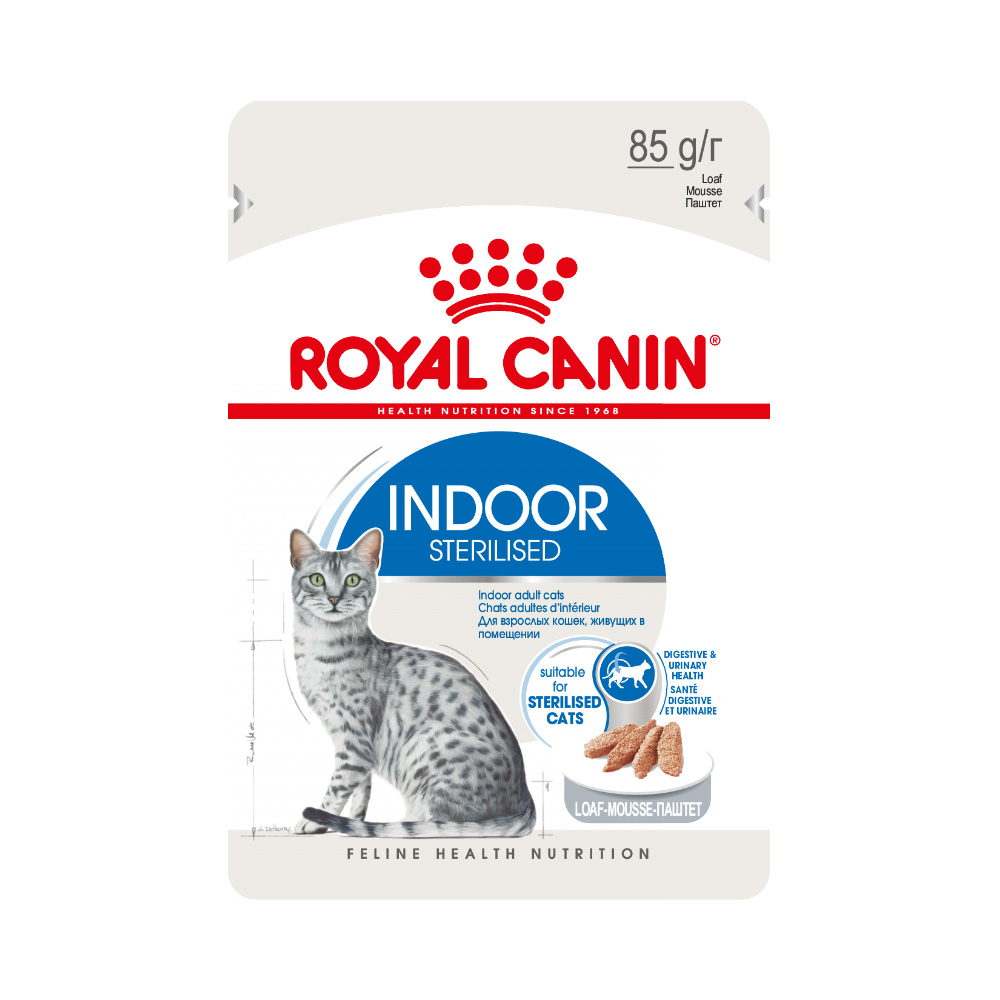 ПР0052023 Корм для кошек Indoor для домашних (паштет) пауч 85г ROYAL CANIN 