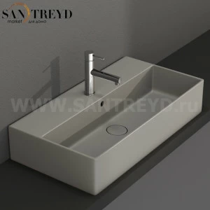 IN072CC Подвесная раковина настенная прямоугольная Ceramica Globo T-EDGE серая