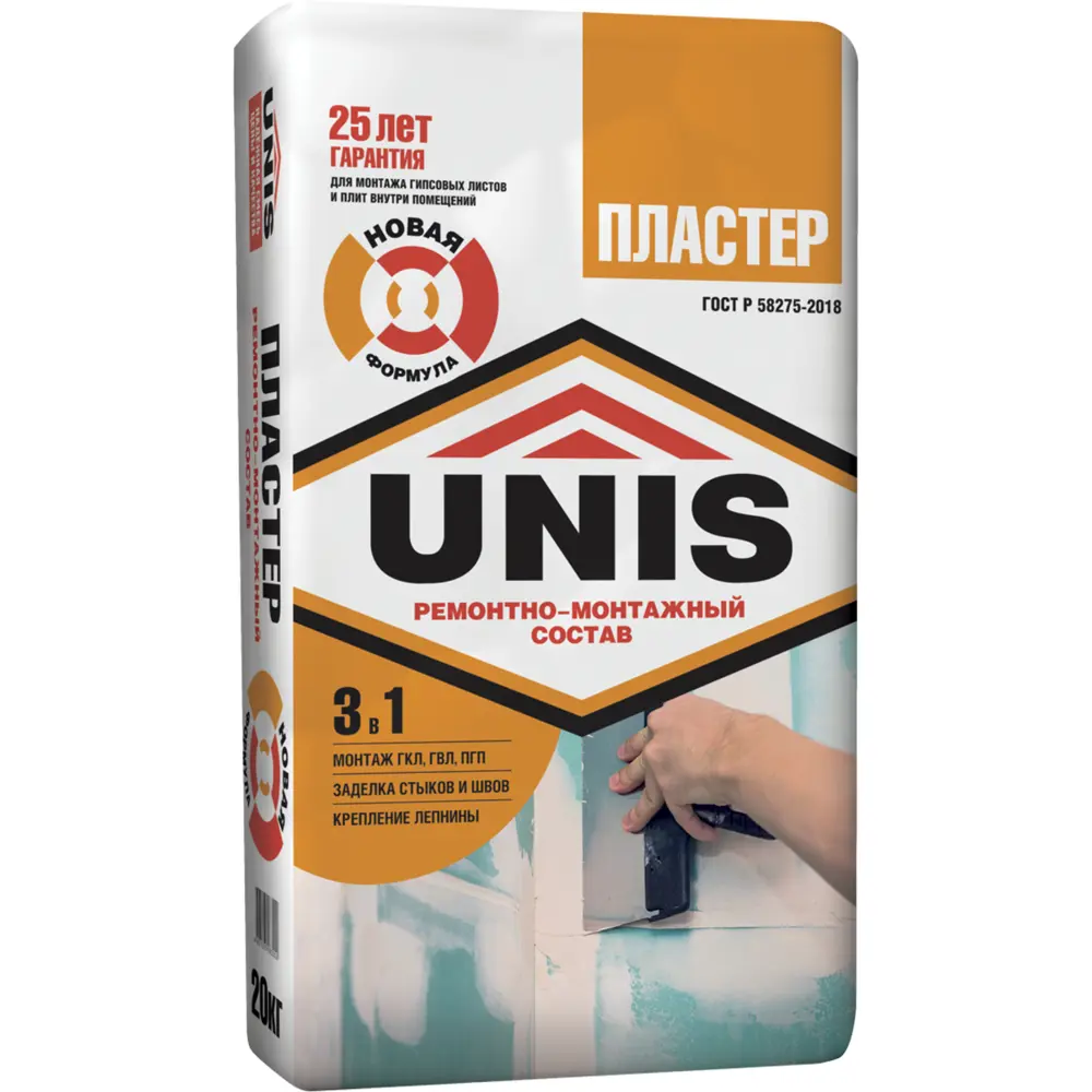 Клей-шпатлевка Unis Пластер 20 кг STLM-2141747