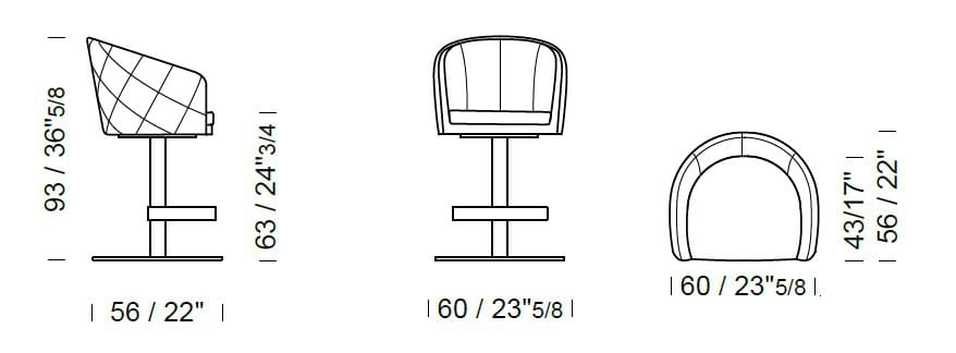 Высокий кожаный стул с подлокотниками Borzalino Zoe ARCH-00007579 - Вид №6