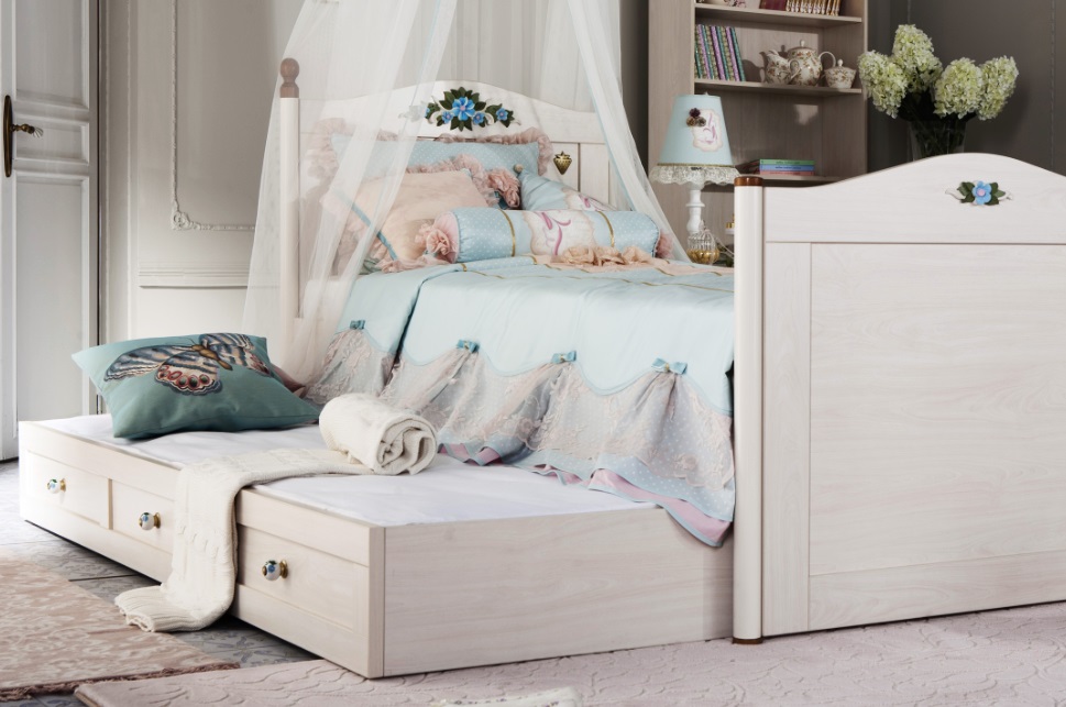 Кровать выдвижная детская 90х190 см беленый дуб Flora CILEK FLORA 00-3832114 Бежевый Santreyd - Вид №5