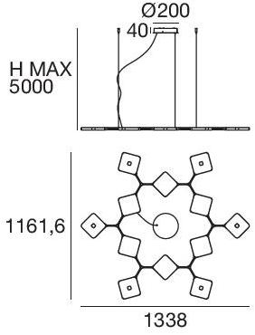 Stilnovo Светодиодный подвесной светильник из алюминия Quad sun-id-1387381 - Вид №2