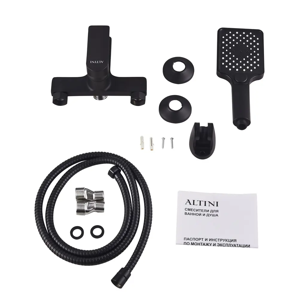 Смеситель для ванны ALTINI Shine черный матовый с лейкой 89396457 STLM-1566607 - Вид №3