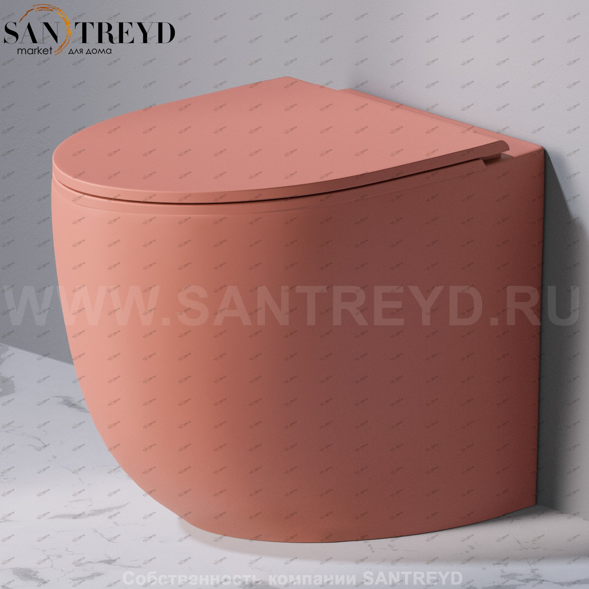 S557T0R0V7.142 Приставной унитаз напольный Розовый A. e T. Italia Dot Италия AeT ITALIA DOT 2.0