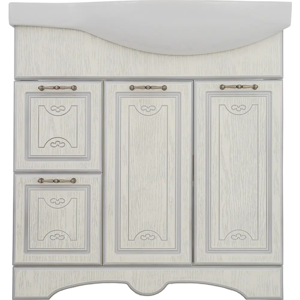 Тумба под раковину напольная «Луиза» 83 см цвет серебро SANFLOR STLM-2025112