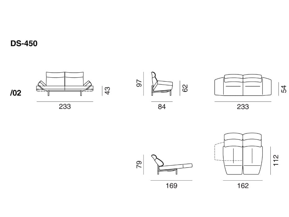 Кожаный диван с откидной спинкой и подголовником de Sede DS-450 TWIST ARCH-00068052 - Вид №8