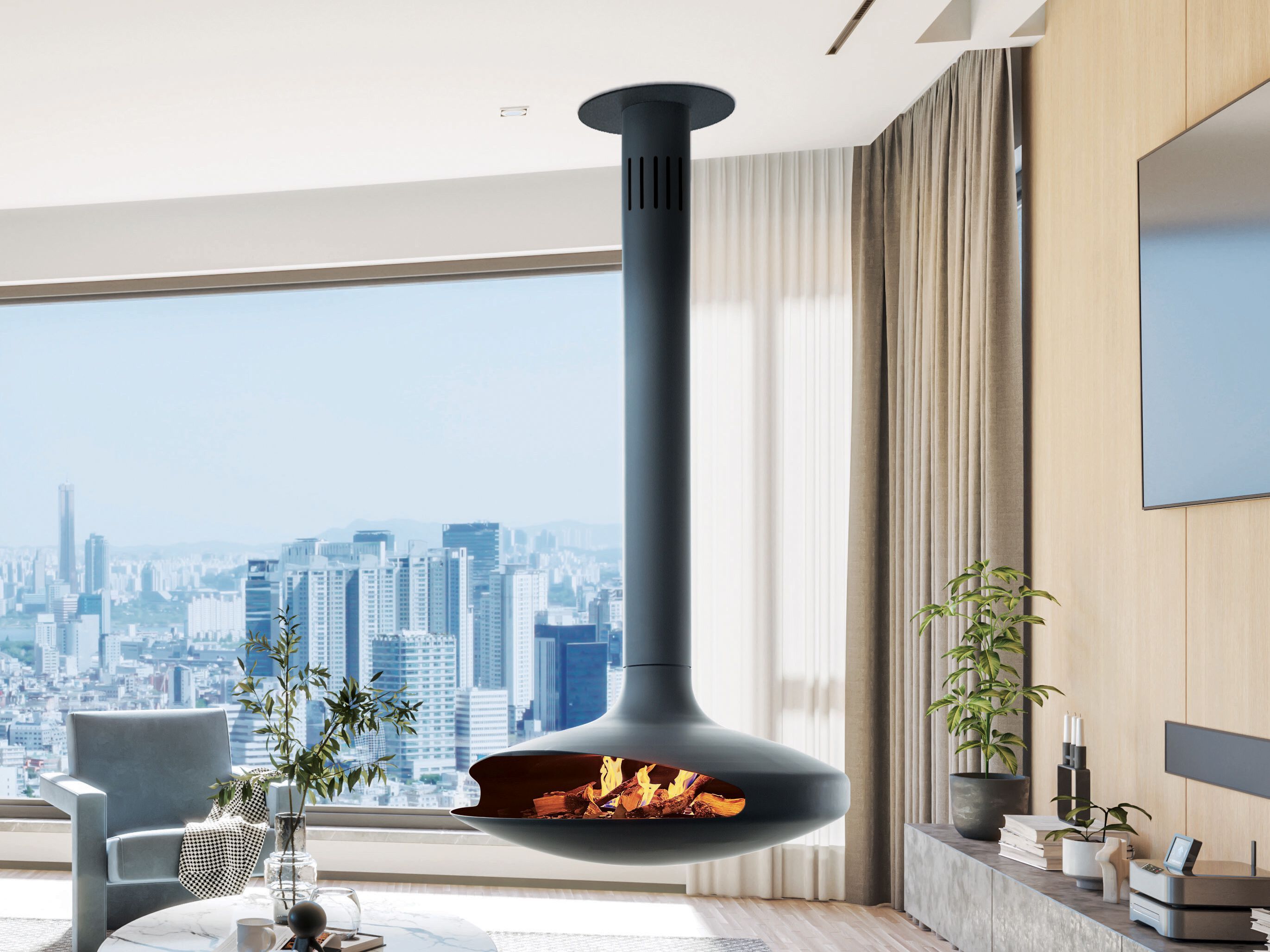 Центральный подвесной камин из биоэтаноловой стали Focus creation Gyrofocus ARCH-00051252 - Вид №3