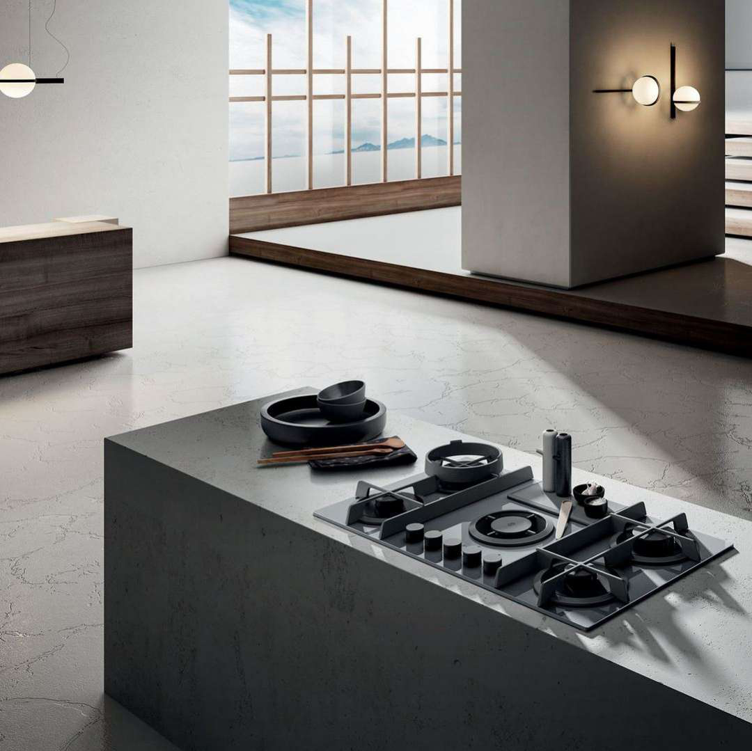 NIKOLATESLA FLAME GR/F/88-PRF0147743A Газовая варочные панели / газ, с вытяжкой, 900 м3/ч, серая Elica  - Вид №3