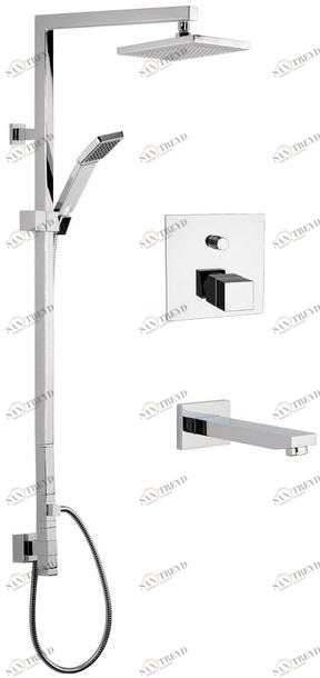 Remer Rubinetterie Комплект термостатической душевой колонки со встроенным изливом Qubika thermo Qt 09 s11