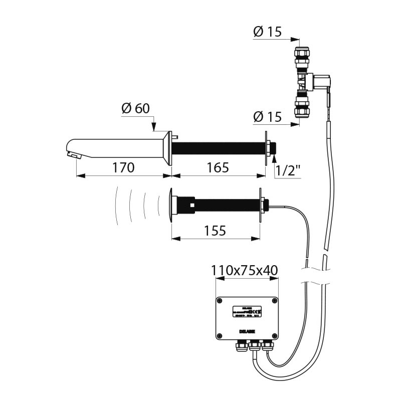 44115715 Сенсорный кран TEMPOMATIC DELABIE  - Вид №1