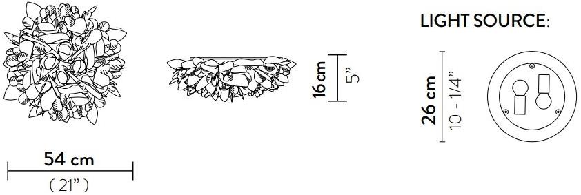 Slamp Настенный светильник / потолочный светильник из opalflex® Veli foliage sun-id-1477005 - Вид №6