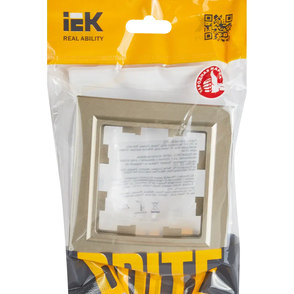 Рамка для розеток и выключателей IEK Brite 1 пост IP44 цвет шампань STLM-2193311 - Вид №3