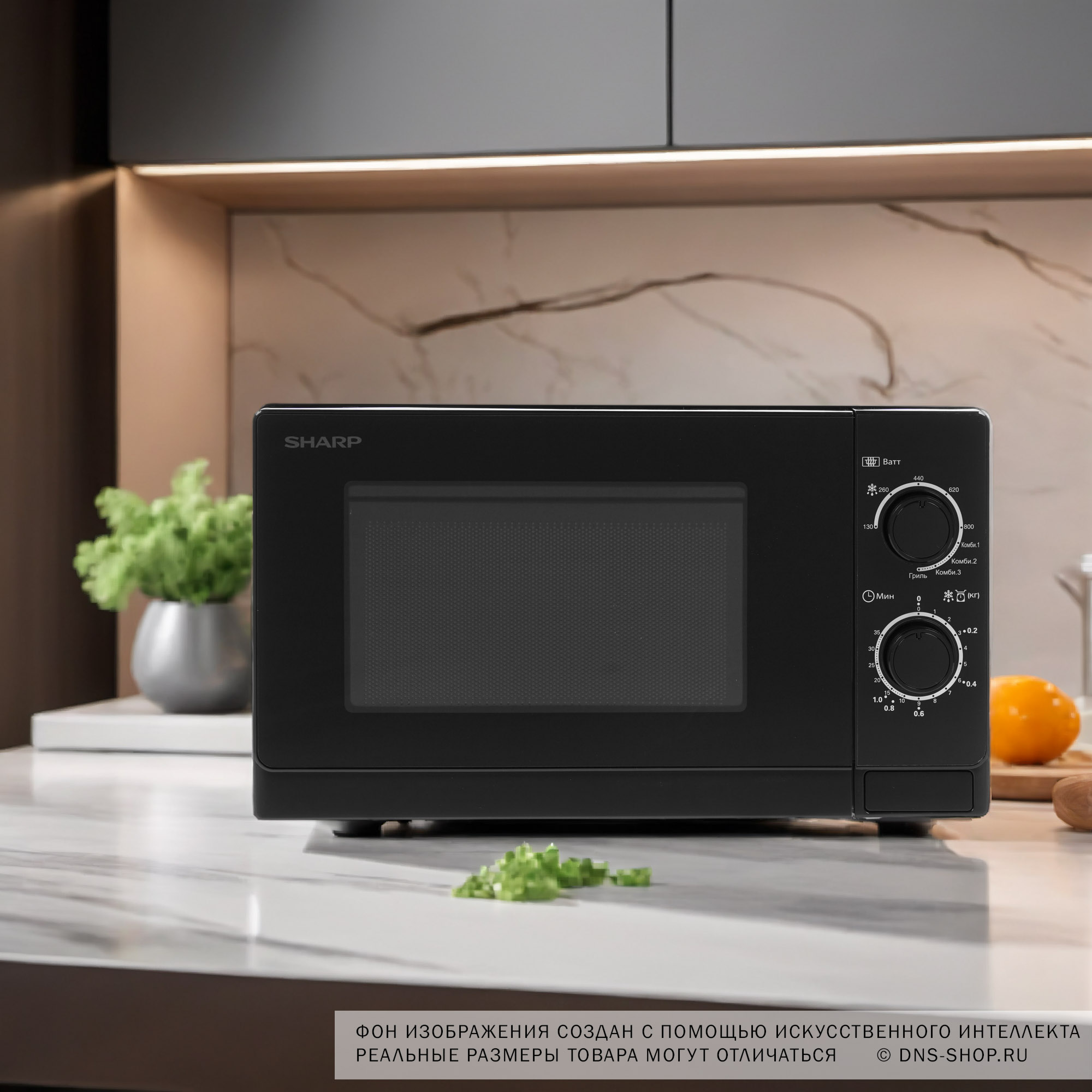 8119904 Микроволновая печь Sharp R-6000RK черный STDN-0003279 - Вид №9