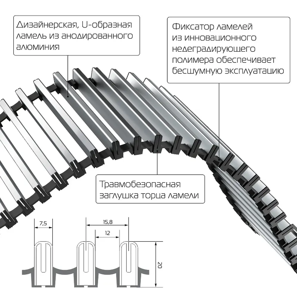 Внутрипольный конвектор Royal Thermo Atrium 1200x300x90 мм боковое подключение 1 теплообменник с решеткой STLM-2014014 - Вид №2
