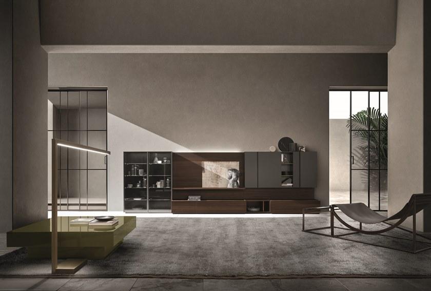 ZANETTE Лакированная стенка для хранения из дуба с подставкой под телевизор Day moove sun-id-1497187 - Вид №5