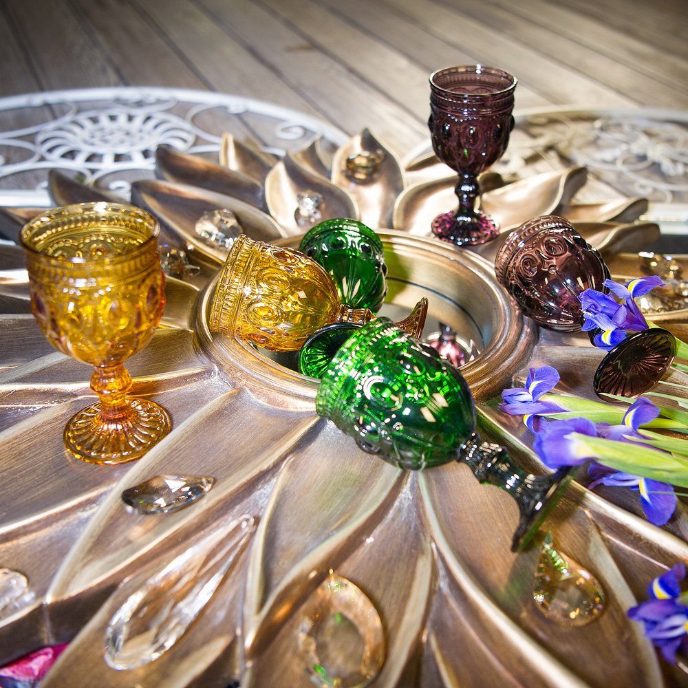 Комплект винных фужеров «Кабошон» BYOBJECT CRYSTAL 030041 Желтый;зеленый;разноцветный Object Desire - Вид №1