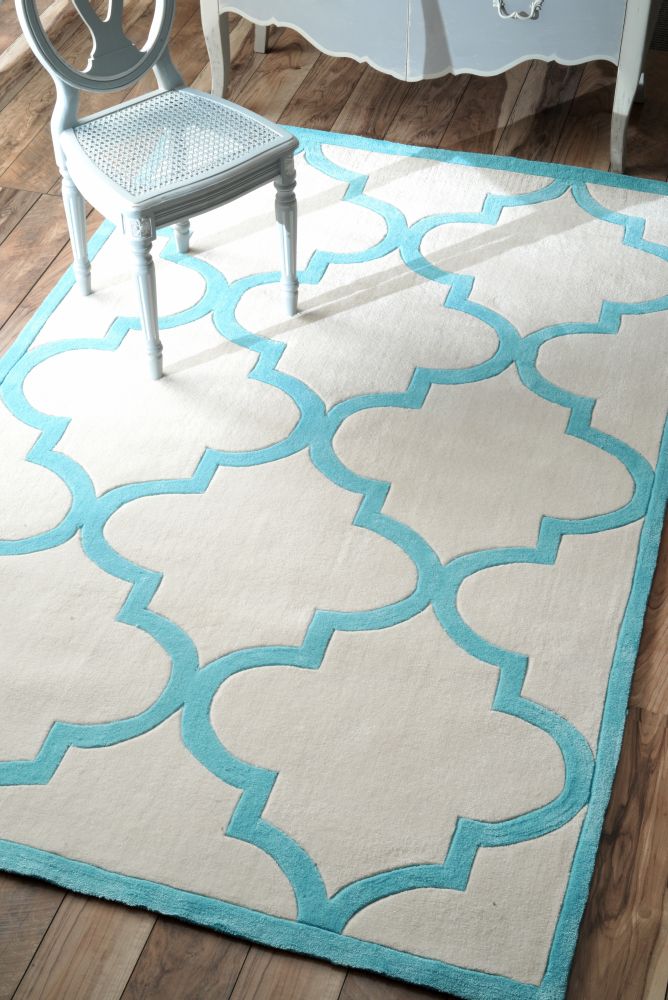 Ковер Trelli light_blue 140х200 DOLLY CAPRETS ДИЗАЙНЕРСКИЕ, ТРЕЛЬЯЖНЫЙ УЗОР 015050 Белый;голубой  - Вид №1