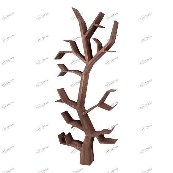 Стеллаж деревянный дизайнерский орех "Дерево" от Odingeniy ODINGENIY СТЕЛЛАЖИ "ДЕРЕВО" 178376 Коричневый 
