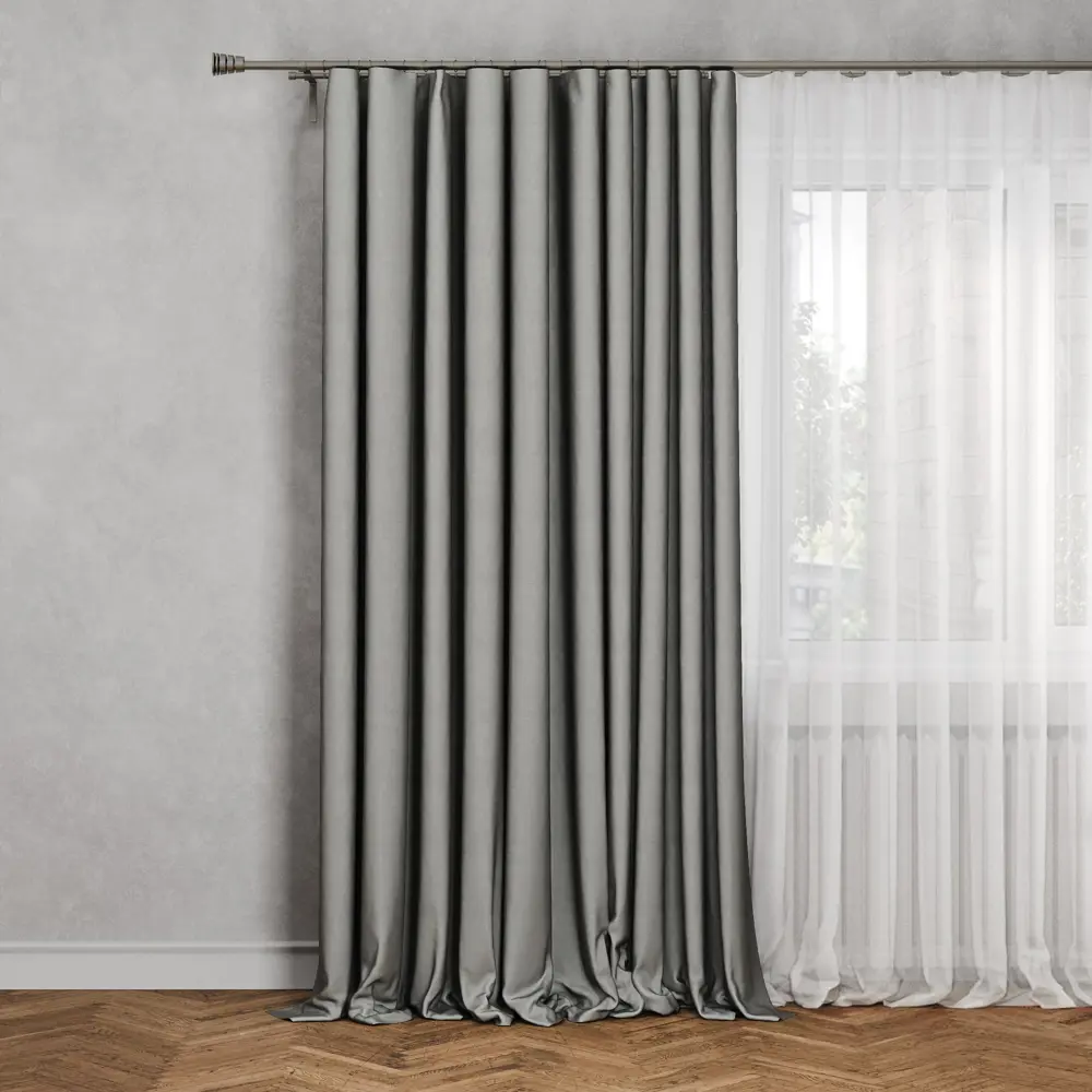 LINEN WAY Штора «Савана» на ленте серый 145×180 см для кухни 82000116 STLM-0016858
