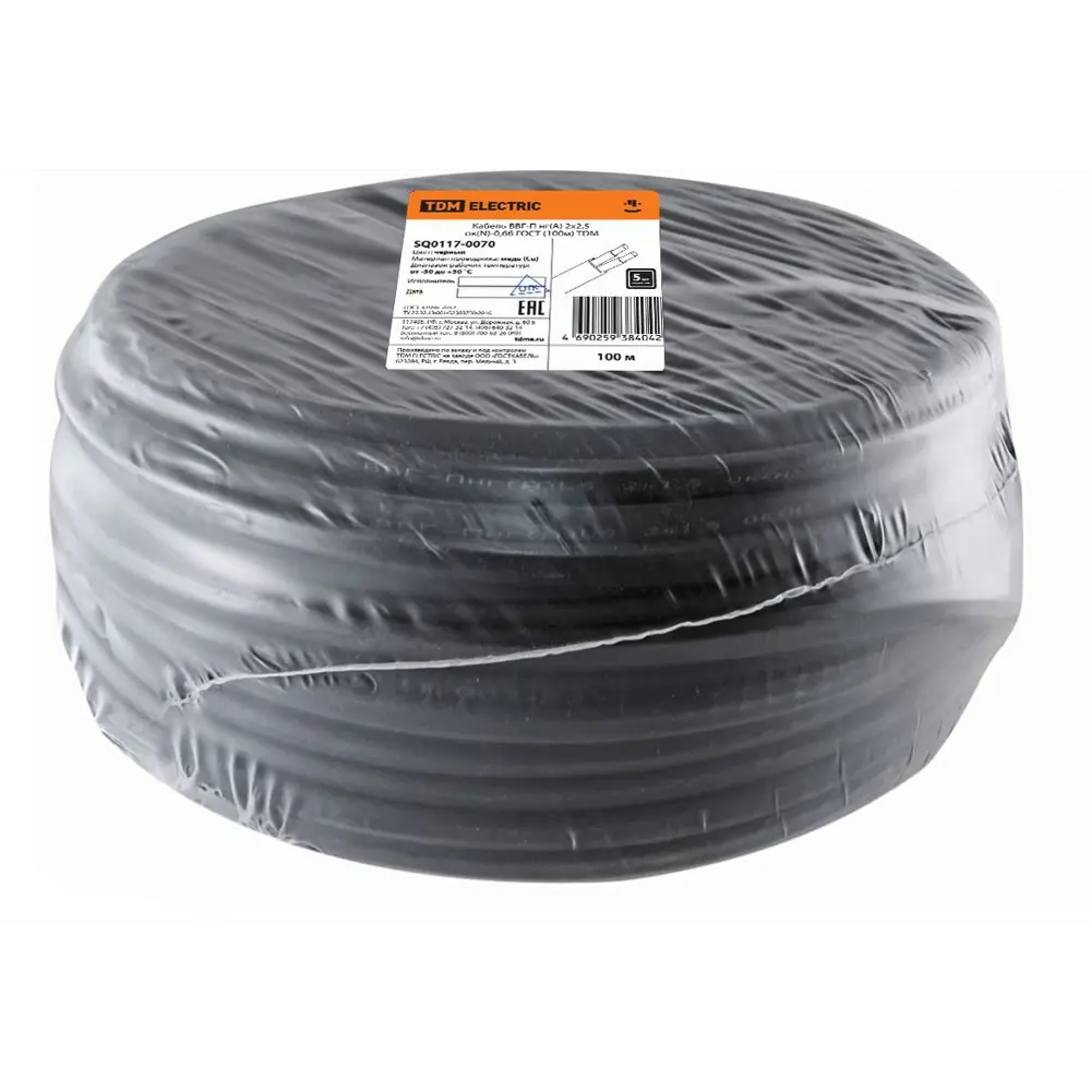 Кабель Tdm Electric ВВГпнг(A) 2x2.5 100 м ГОСТ 84730808 STLM-2081435 