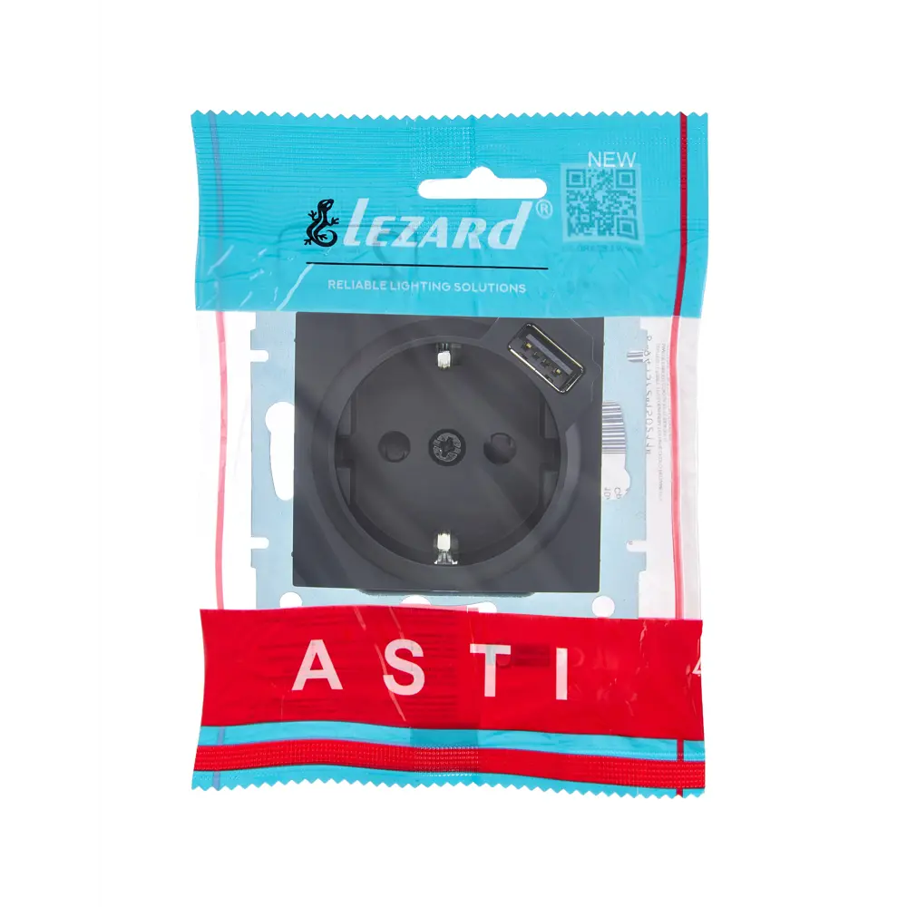 Розетка USB встраиваемая Lezard Asti с заземлением цвет черный бархат STLM-2035244 - Вид №4