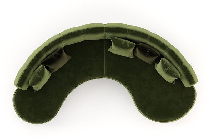 Domkapa Изогнутый бархатный диван  Dki21  - Вид №5