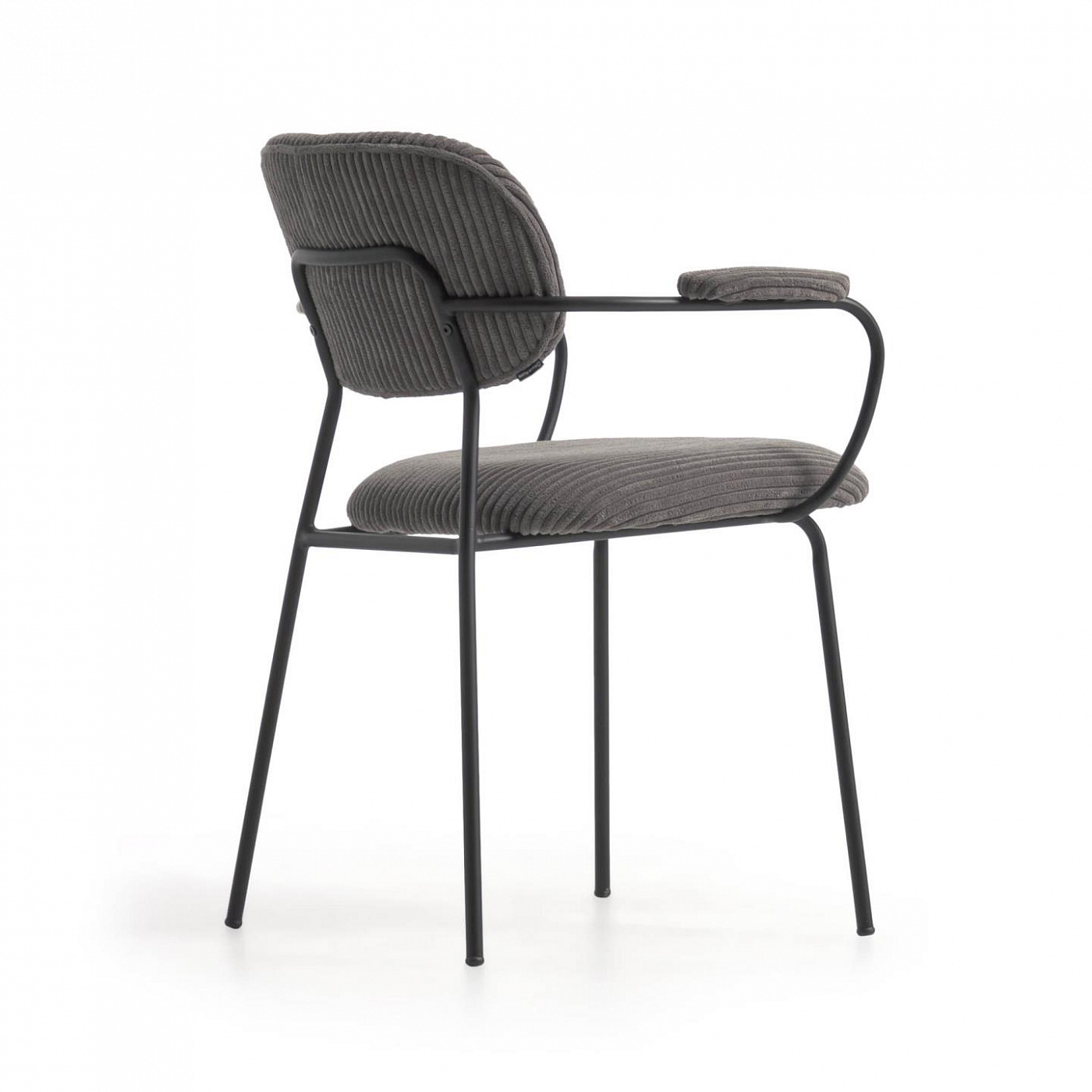 108354 Стул с темно-серым вельветом и черным металлом La Forma Auxtina  - Вид №5