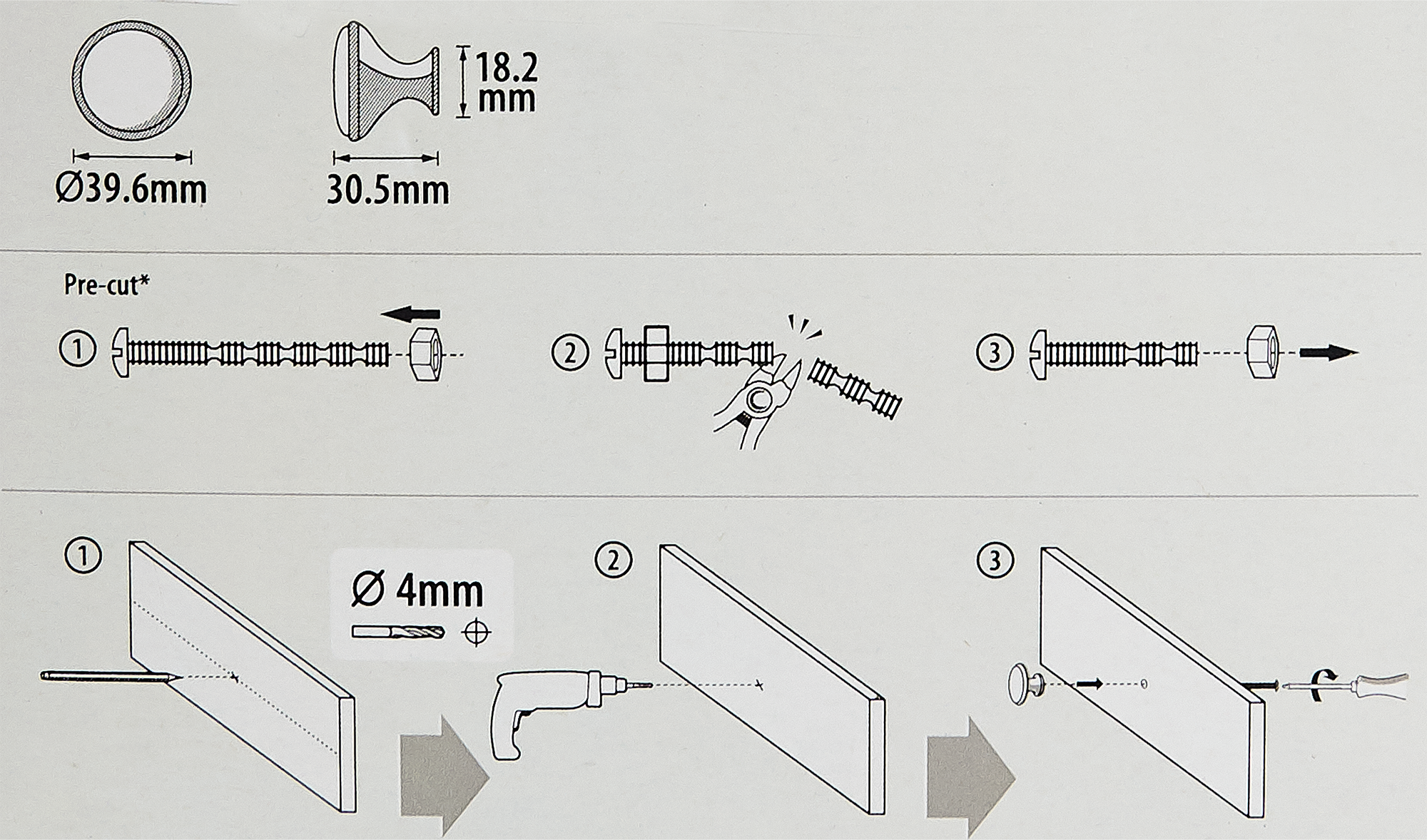 81967295 Ручка-кнопка мебельная Clock 395 мм, цвет белый, 2 шт. STLM-0015994 INSPIRE  - Вид №4