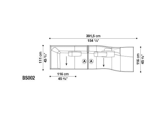 Модульный тканевый диван B&B Italia ARCH-00007652 - Вид №14