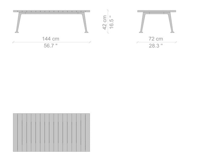 Прямоугольный журнальный столик из алюминия и дерева CASSINA ARCH-00117643 - Вид №6