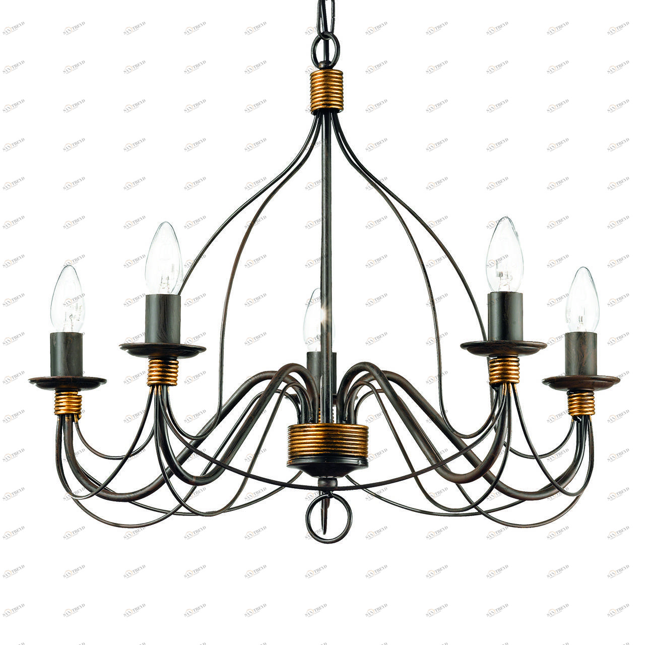 Подвесная люстра Ideal Lux Corte SP5 Ruggine IDEAL LUX ДИЗАЙНЕРСКИЕ, CORTE RUGGINE 057321 Коричневый 