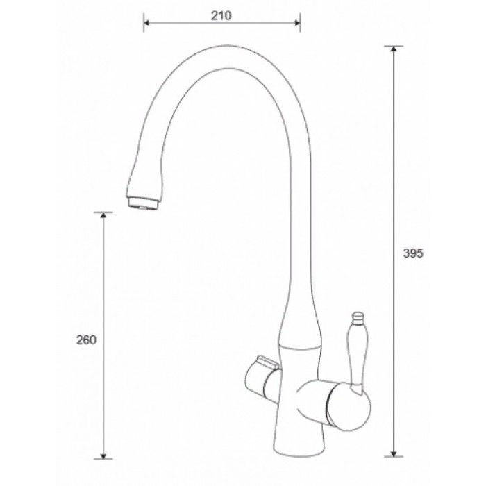 Zorg ZR 339 YF хром Смеситель для кухни Zorg 395х210 мм  - Вид №2