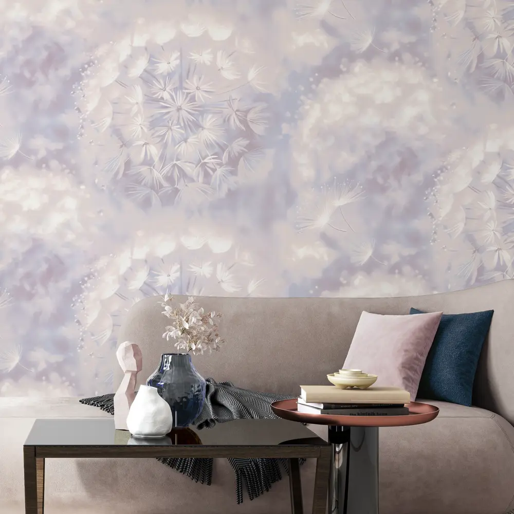 Флизелиновые обои Palitra Home Rosinka фиолетовые с растительным рисунком 89411620 STLM-1571387 - Вид №5