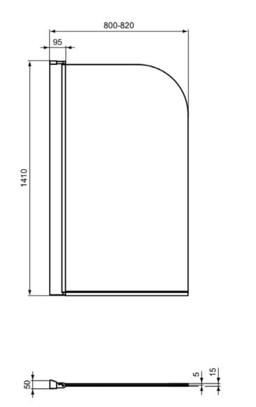 Стена для ванны из закаленного стекла Ideal Standard Connect 2 ARCH-00099647 - Вид №5