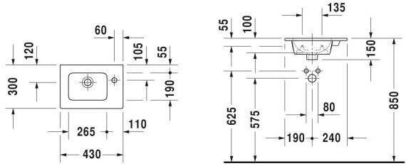 Подвесная раковина настенная овальная Duravit Me белая sun-id-1421681 - Вид №2
