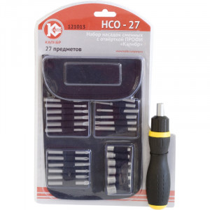 51956 Калибр Набор насадок сменных с отверткой  Профи НСО-27