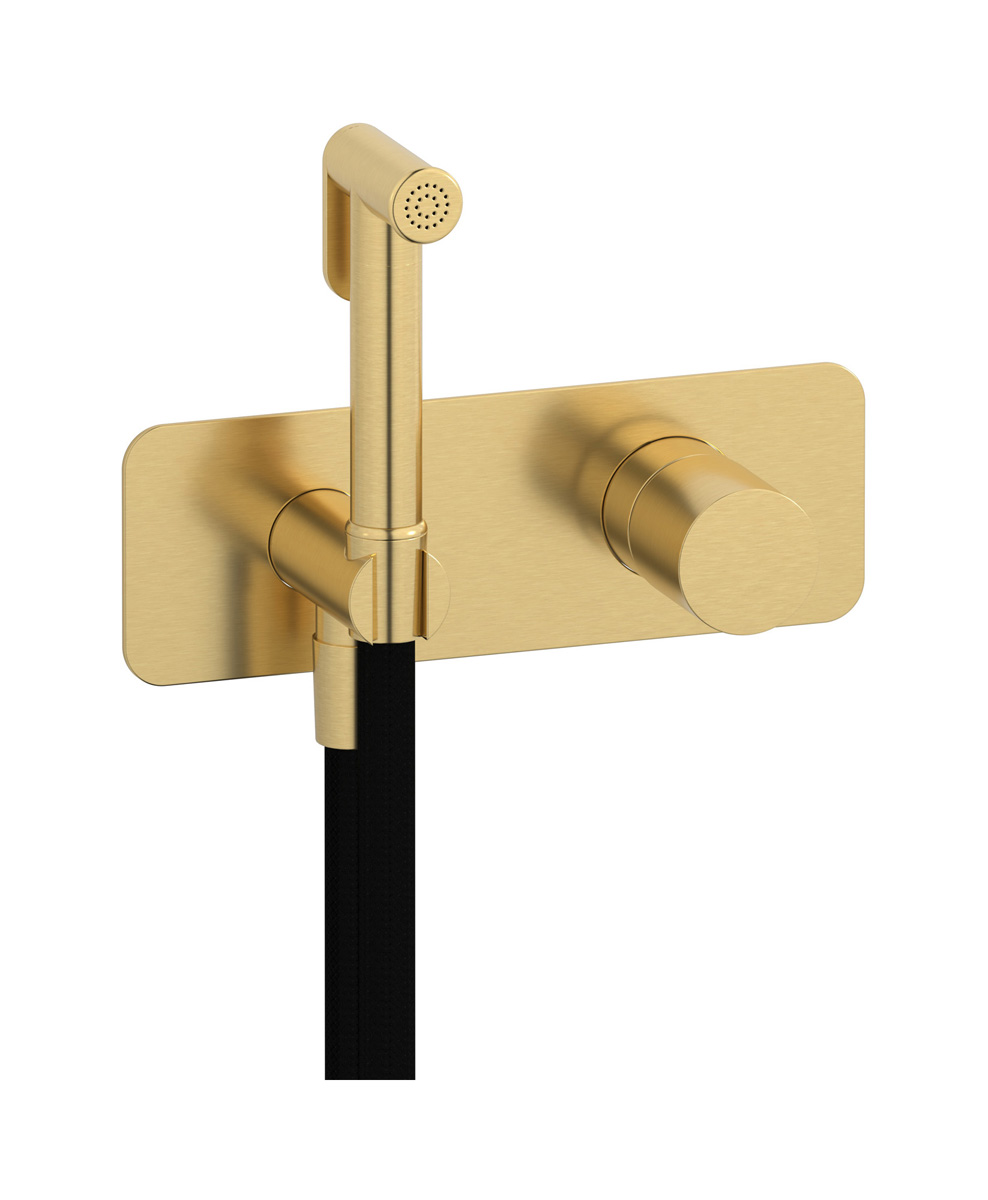 Внешние части гигенического душа со смесителем. WE ARE IB rr706os Brushed Gold Brera