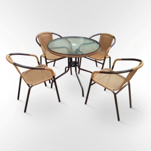 TLH-037С-TLH080RR-D80 Light Beige Комплект мебели Николь-1LB (4+1) Afina