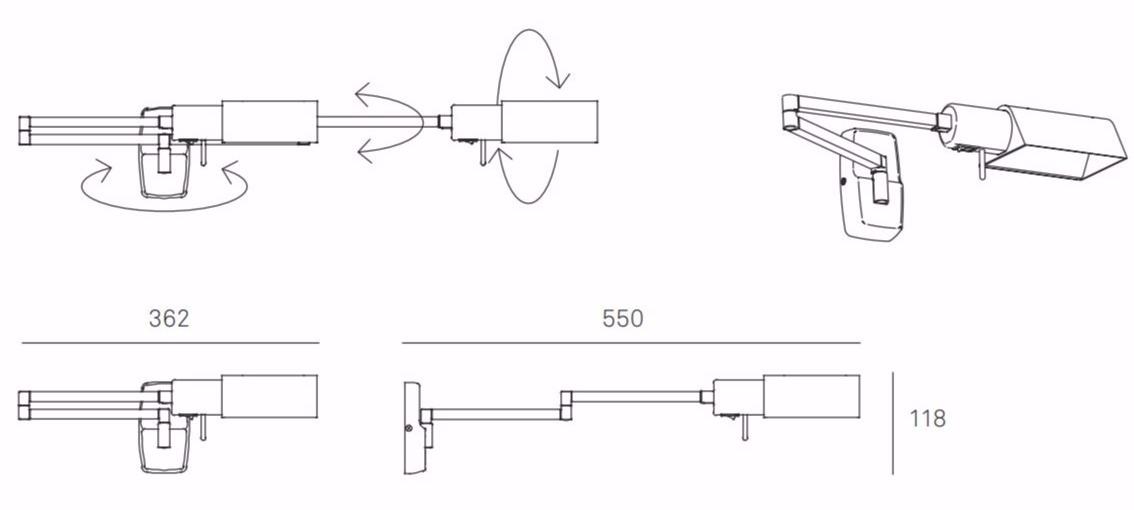 Milan Iluminacion Галогенная лампа для чтения прямого света с гибким кронштейном Elea 6522 - Вид №2