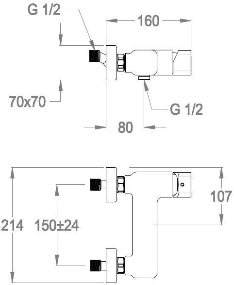 Fir Italia Смеситель для душа с одной ручкой на 2 отверстия Daily cube 45 4554050 - Вид №1