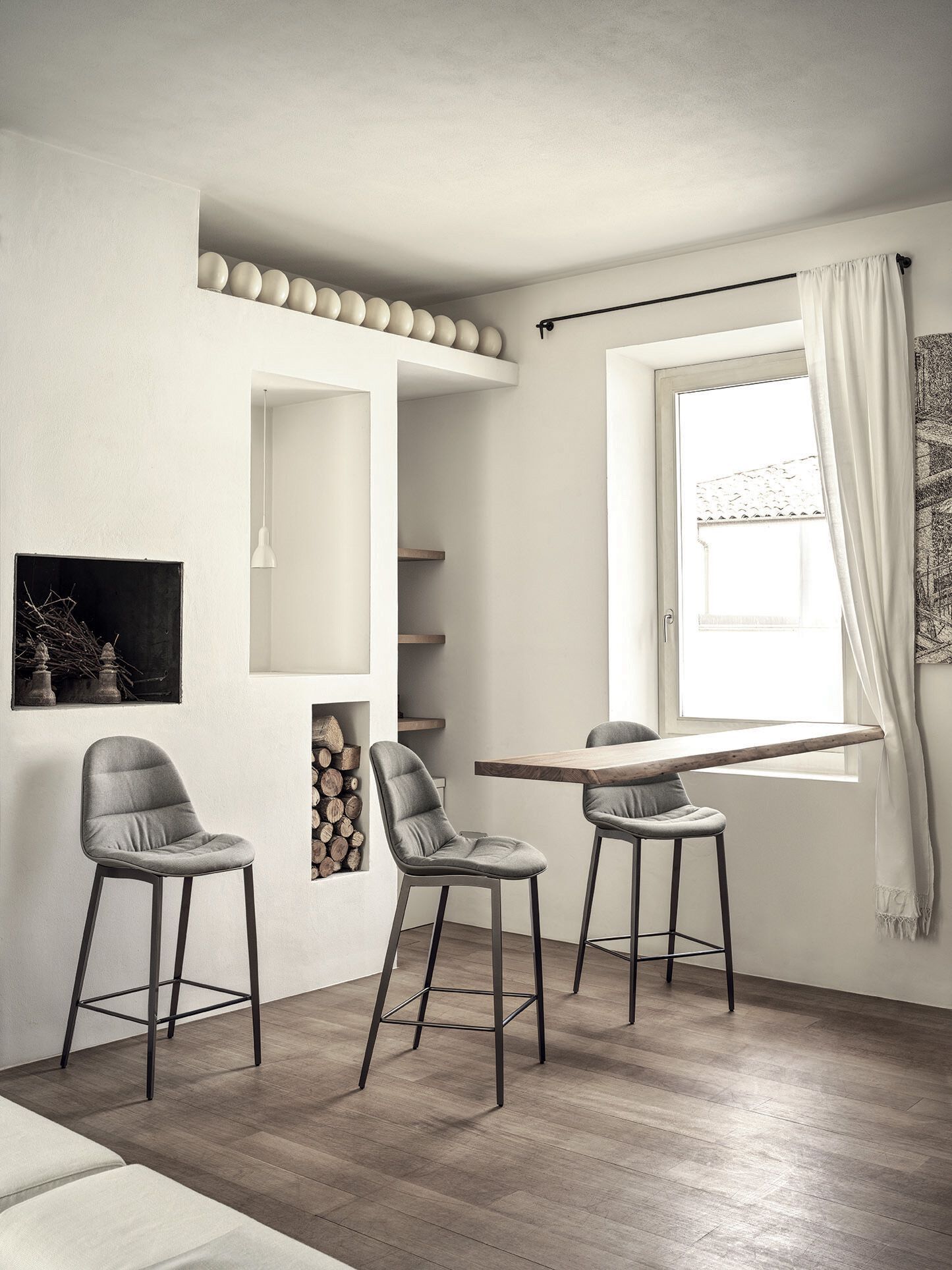 Высокий кожаный стул со спинкой Bontempi Casa Mood ARCH-00137007 - Вид №1