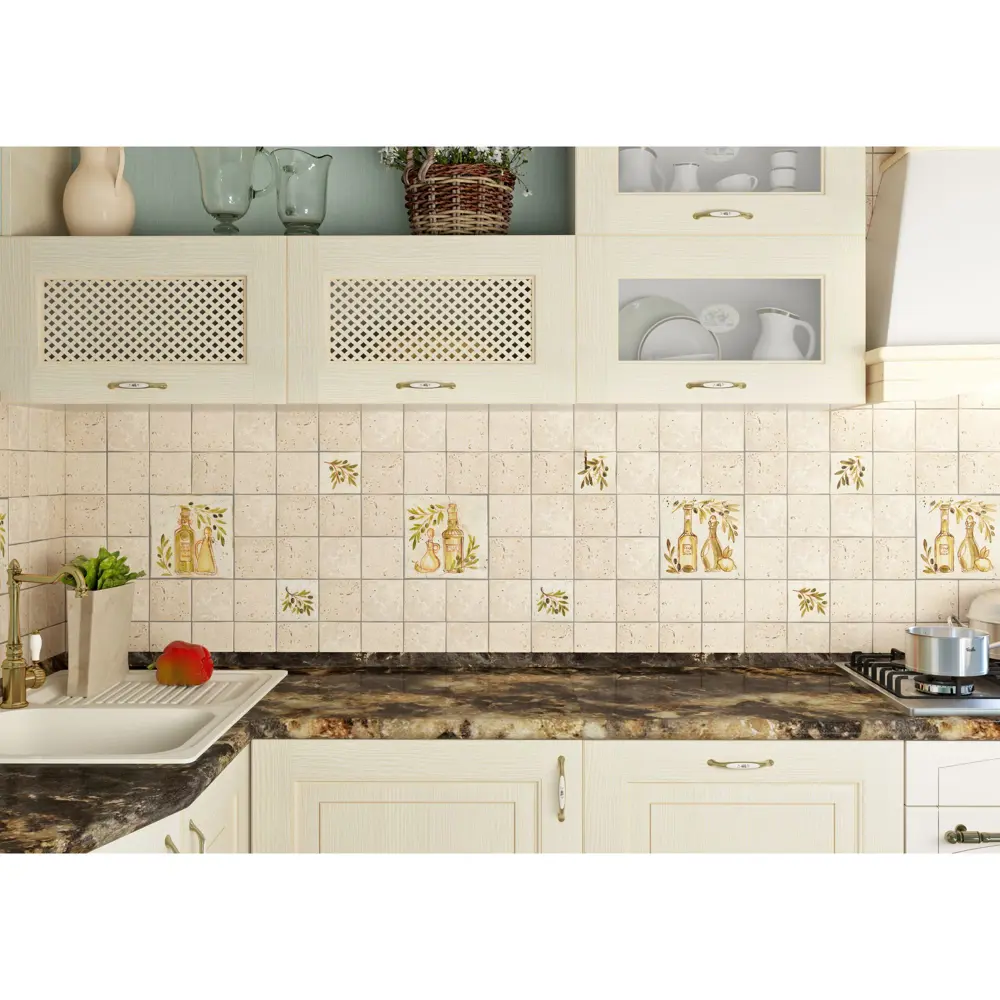 Декор «Травертин» 20х30 см цвет бежевый Kerama Marazzi STLM-2146191 - Вид №3