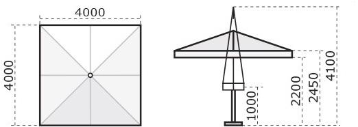 Scolaro Parasol Квадратный зонт ироко с телескопической застежкой Palladio C3040 pat/c4040 pat - Вид №5
