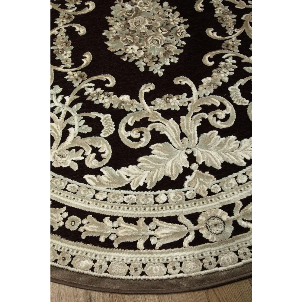 Ковер вискоза Genova 066/757570 ø160 см цвет черный RAGOLLE STLM-2186010 - Вид №4