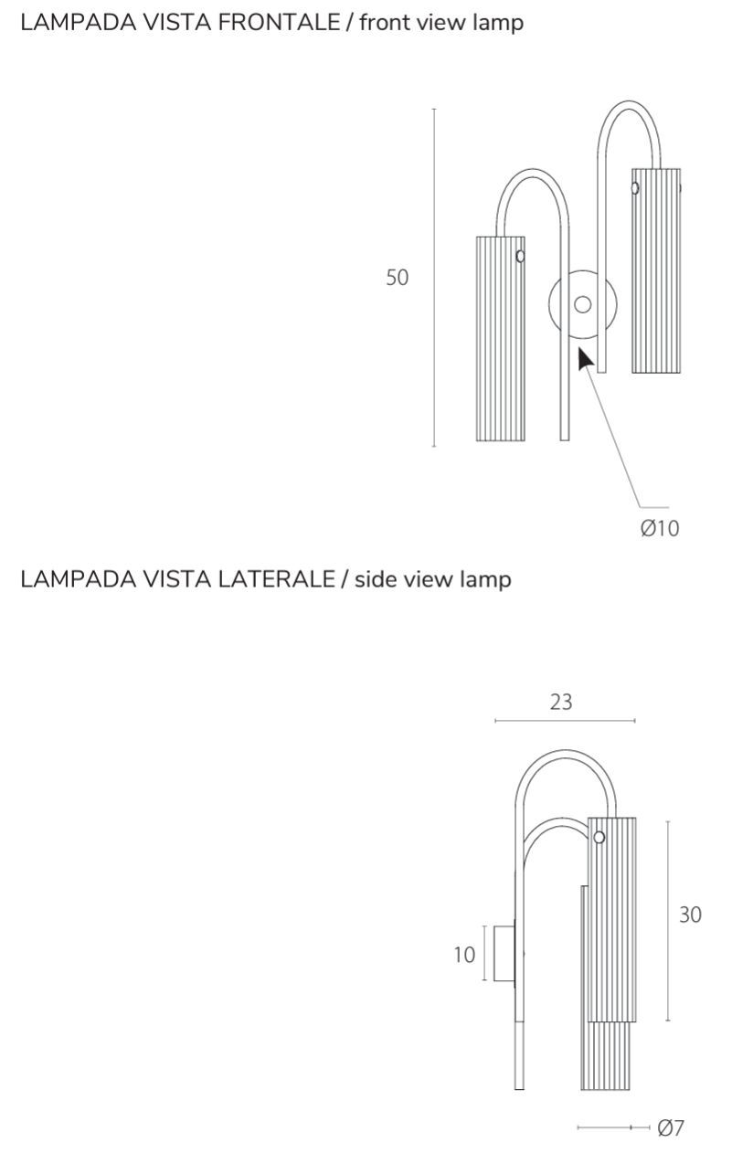 Настенный светильник из стекла pyrex canneted RIFLESSI Tube ARCH-00116227 - Вид №4