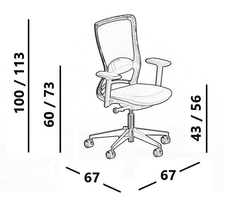 Офисное кресло с сетчатыми колесами и подлокотниками с 5 спицами Luxy ARCH-00020098 - Вид №14
