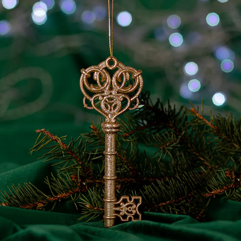 84884202 Новогоднее украшение Ключик 15x6 см цвет золотой STLM-1378458 Santreyd 
