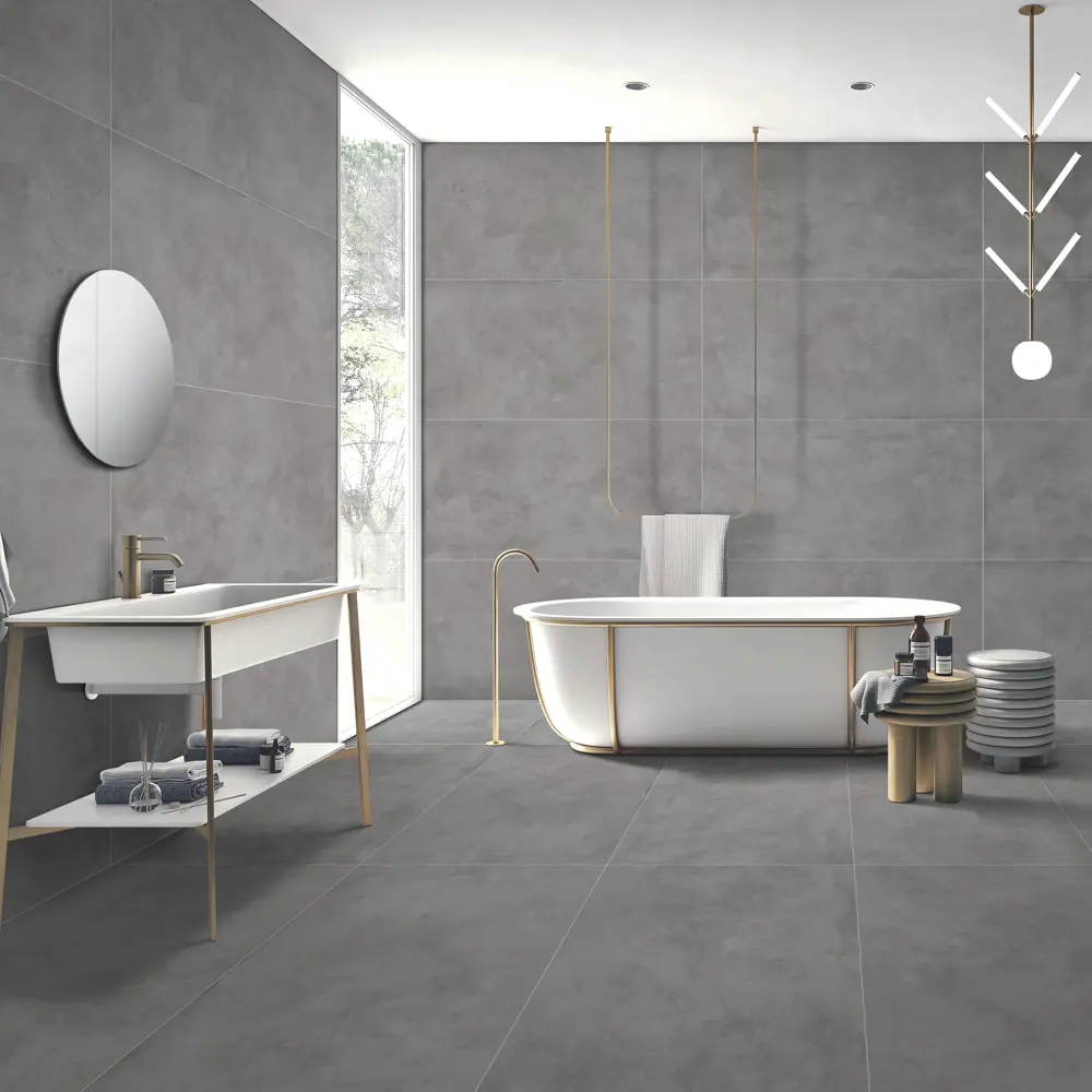 Керамогранит ARCADIA CERAMICA Cement Gris 60×120 см - серый матовый 89383786 STLM-1334921